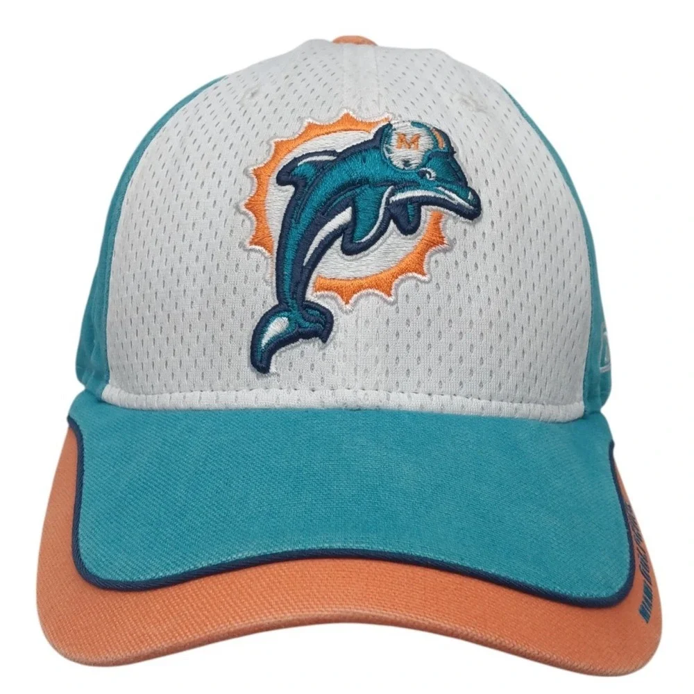 Miami Dolphins Hat Stitched Logo On Field‎ Adjustable Tri Tone
